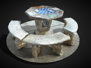 Marble bench C4D added 3D Model