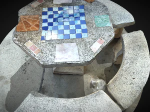 Marble bench C4D added 3D Model