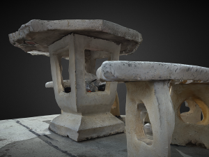 Marble bench C4D added 3D Model