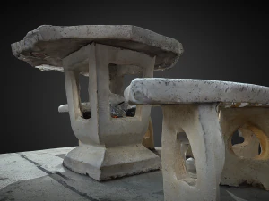 Marble bench C4D added 3D Model