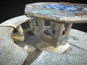 Marble bench C4D added 3D Model
