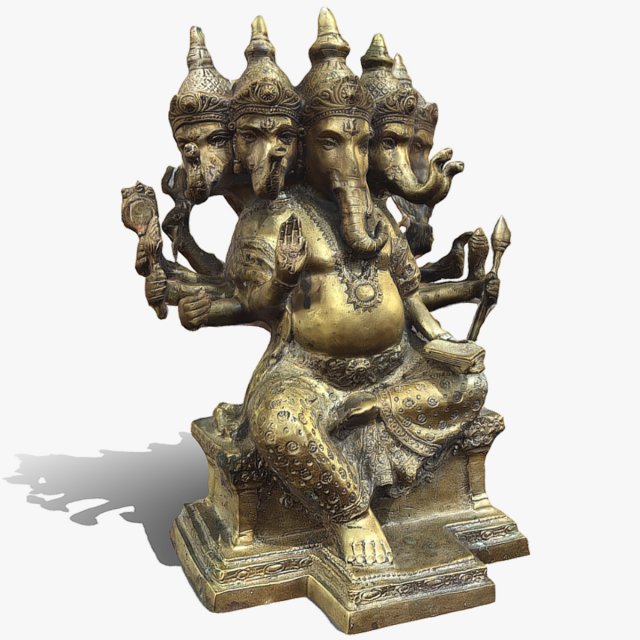 Ganesha 5 Heads C4D added 3D Model .c4d .max .obj .3ds .fbx .stl .blend 