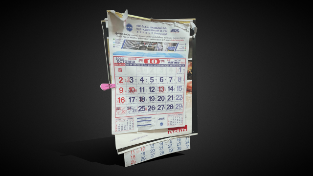 Chinese Calendar Modelo 3D .c4d .max .obj .3ds .fbx .stl .blend 