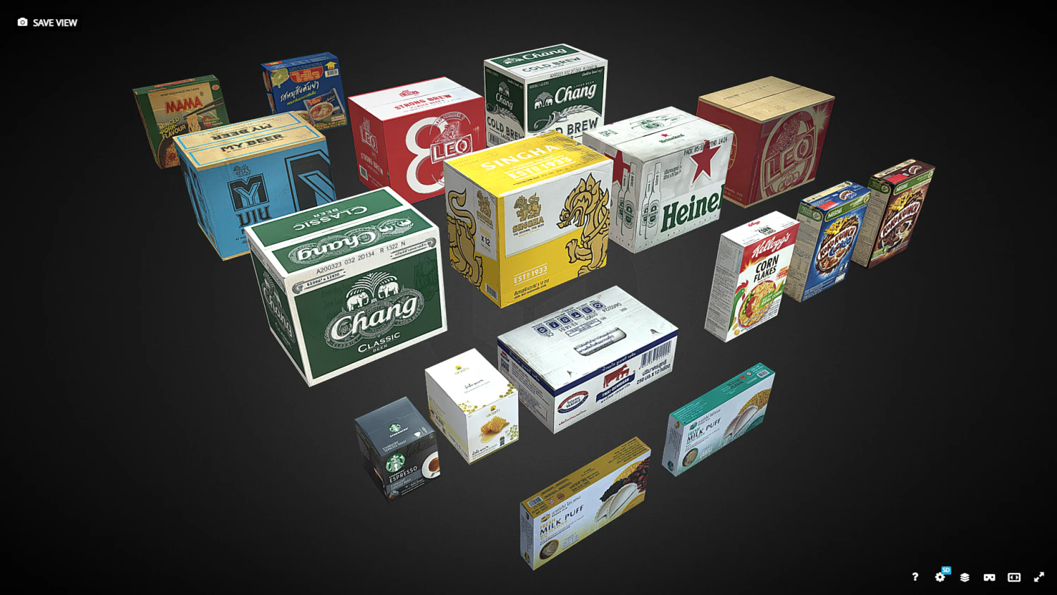 Carton boxThai product 3D Model .c4d .max .obj .3ds .fbx .stl .blend 
