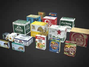 Carton boxThai product 3D Model