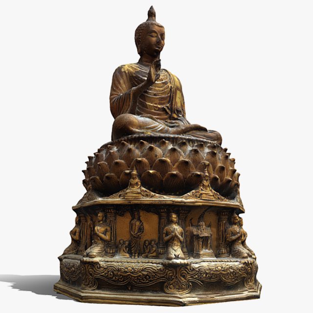 Buddha 5 High Res 3D Модель .c4d .max .obj .3ds .fbx .stl .blend 