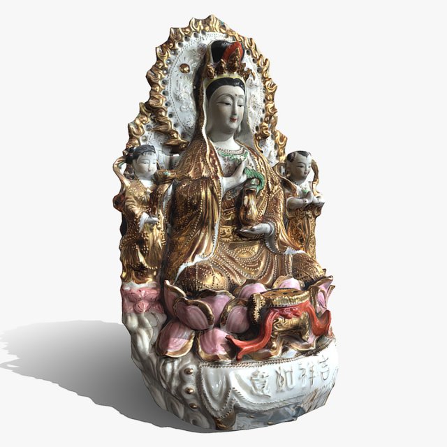 Guanyin 2 v2 3D Model .c4d .max .obj .3ds .fbx .stl .blend 