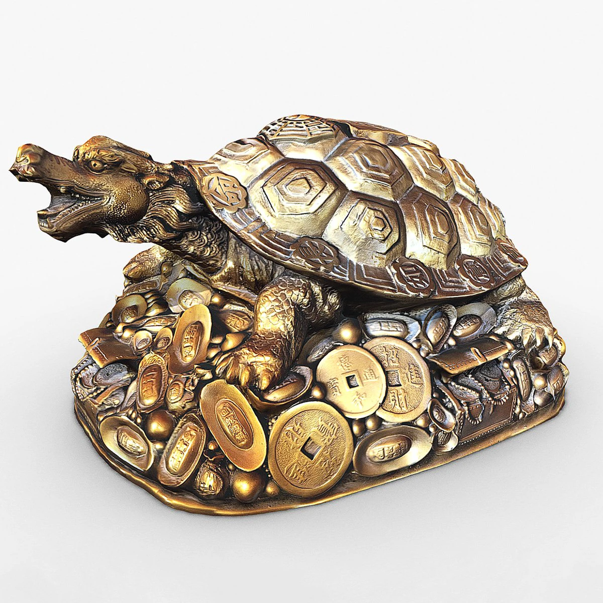 Feng Shui Dragon Turtle 3D Model .c4d .max .obj .3ds .fbx .stl .blend 
