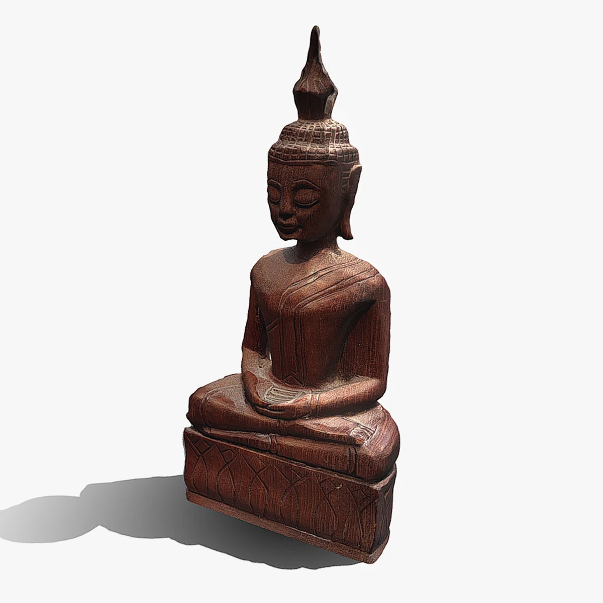 Buddha wood 3D Model .c4d .max .obj .3ds .fbx .stl .blend 