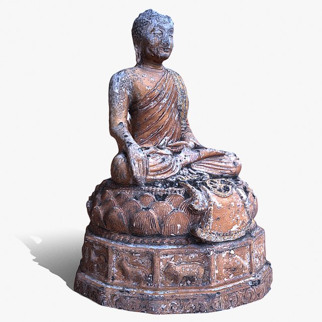 Buddha 21 ancient 3D Модель .c4d .max .obj .3ds .fbx .stl .blend 