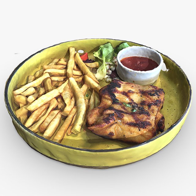 Spicy Chicken Steak Modelo 3D .c4d .max .obj .3ds .fbx .stl .blend 