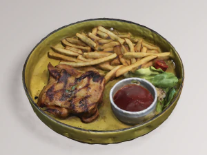 Spicy Chicken Steak 3D Model