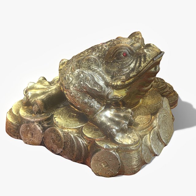 Gold frog Modelo 3D .c4d .max .obj .3ds .fbx .stl .blend 