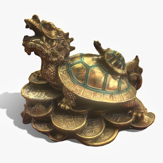 Feng Shui Dragon Turtle 2 3D 模型 .c4d .max .obj .3ds .fbx .stl .blend 