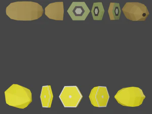 frutti basso poli Modello 3D