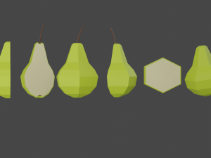 fruits low poly 3D मॉडल