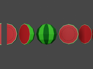 fruits low poly 3D मॉडल