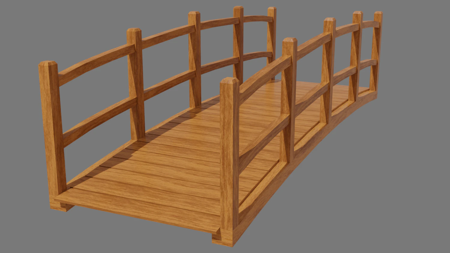 wooden bridge 3D Model .c4d .max .obj .3ds .fbx .stl .blend 