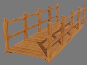 wooden bridge 3D मॉडल