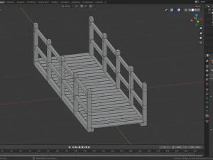 wooden bridge 3D Model