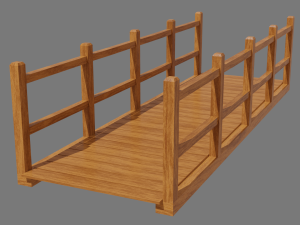 wooden bridge 3D मॉडल