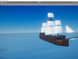 statek lowpoly Model 3D