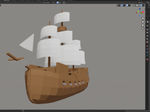 lowpoly ship Modello 3D