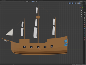 lowpoly ship Modello 3D