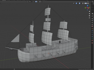 lowpoly ship Modello 3D