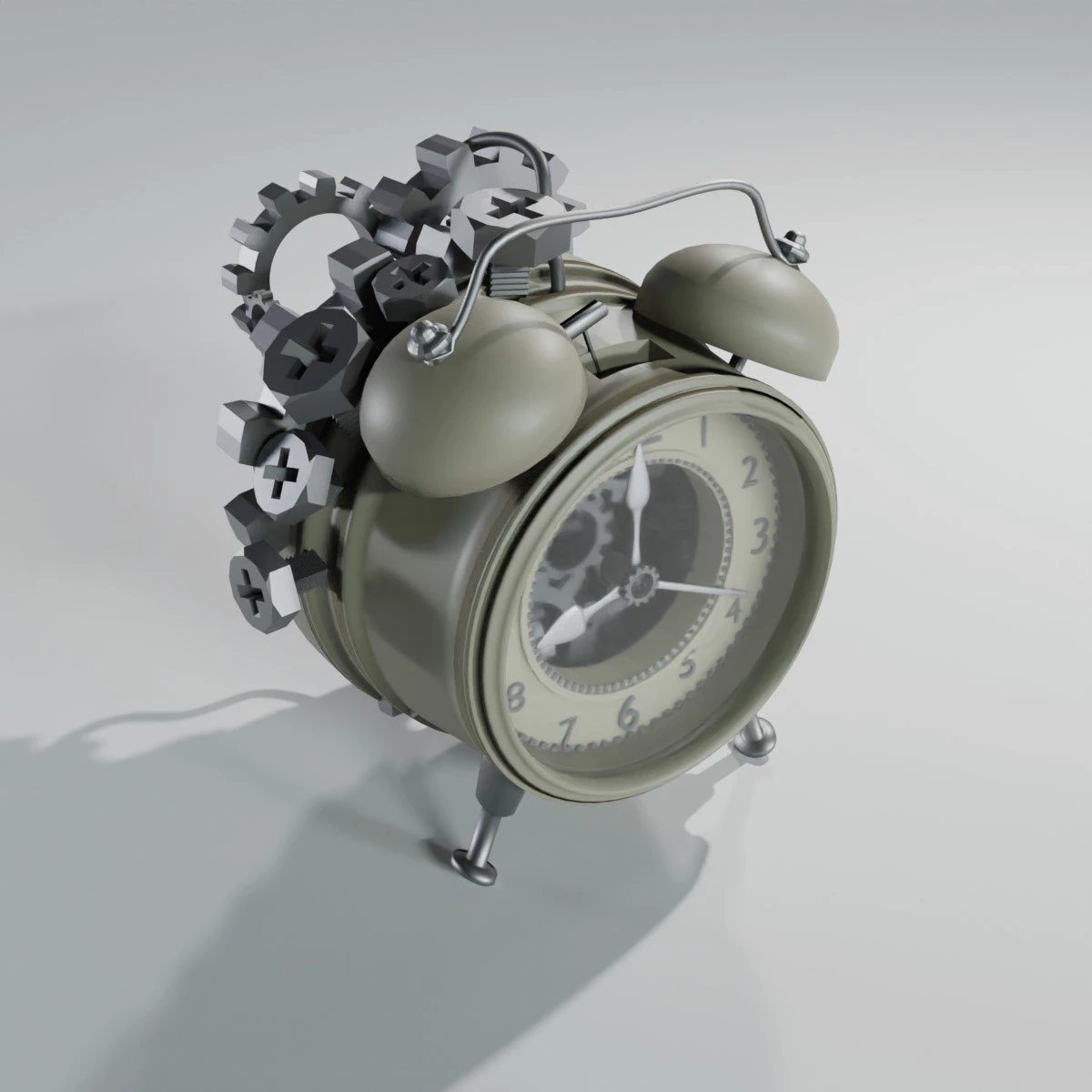 clock steampunk 3D Model .c4d .max .obj .3ds .fbx .stl .blend 