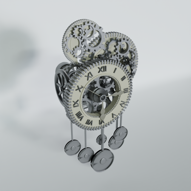 wall clock steampunk Modelo 3D .c4d .max .obj .3ds .fbx .stl .blend 