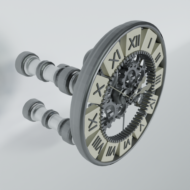 wall clock steampunk big Modello 3D .c4d .max .obj .3ds .fbx .stl .blend 