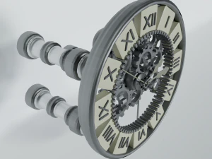 Wanduhr Steampunk groß 3D Modell