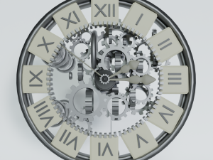 wall clock steampunk big Modello 3D