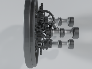 wall clock steampunk big Modello 3D
