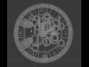 wall clock steampunk big Modello 3D