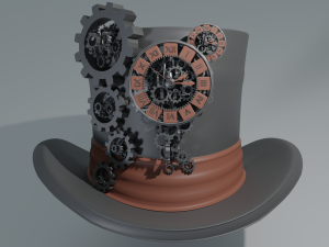 hat clock steampunk 3D Model