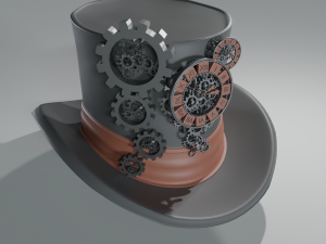 hat clock steampunk 3D 模型