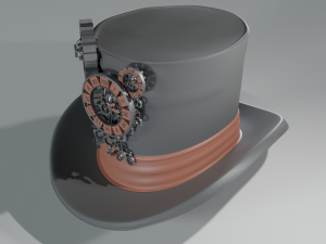 hat clock steampunk 3D 模型