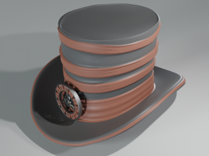 hat clock steampunk simple 3D 模型