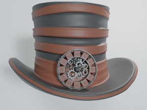 hat clock steampunk simple 3D 模型