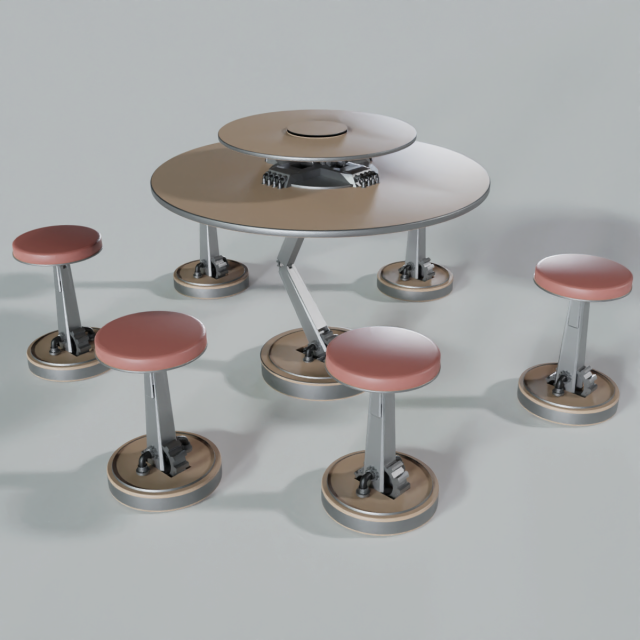 table and chairs steampunk Modelo 3D .c4d .max .obj .3ds .fbx .stl .blend 