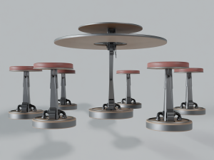 table and chairs steampunk Modelo 3D