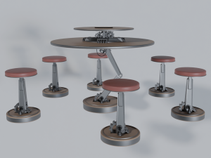 table and chairs steampunk Modelo 3D