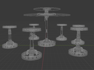 table and chairs steampunk Modelo 3D