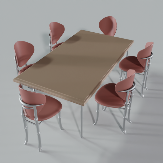 table and chairs 3D Modell .c4d .max .obj .3ds .fbx .stl .blend
