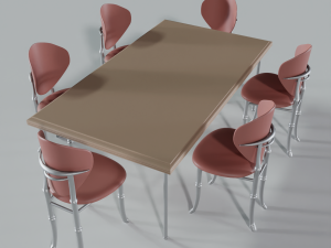 table and chairs Model 3D