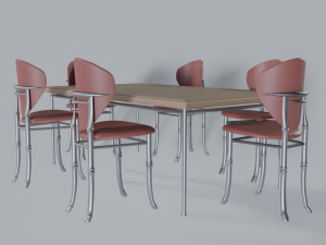 table and chairs 3D Modell
