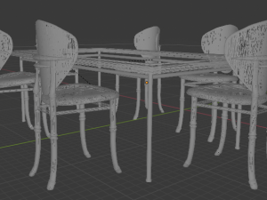 table and chairs 3D Modell