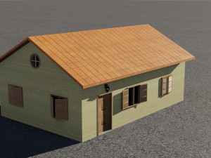 family house 3d low poly 3Dモデル